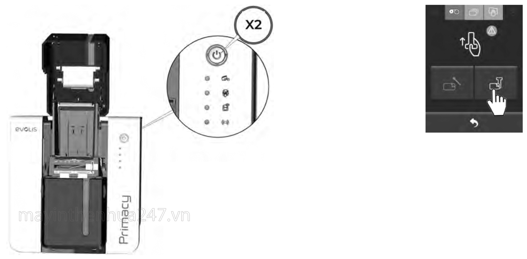 vệ sinh nâng cao máy in evolis primacy 2